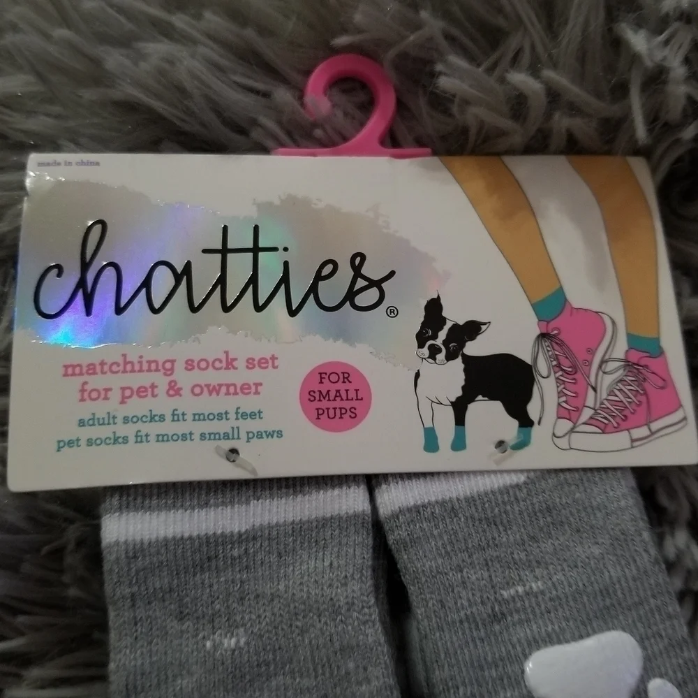 NWT Chatties Matching Sock Set For Pet And Owner For Small Pups